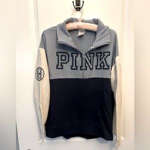 PINK 3/4 zipper pullover sweatshirt